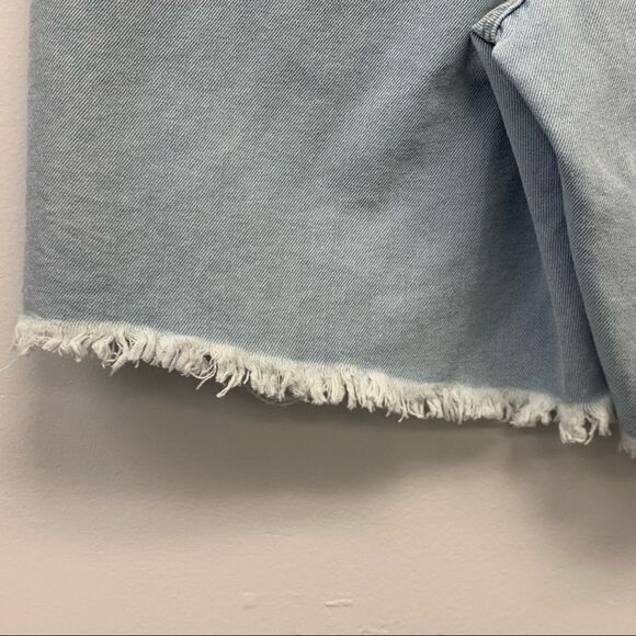Indigo Rein Recycled Super High Rise Distressed Denim Bermuda Shorts, Size 3/25 - Picture 9 of 12